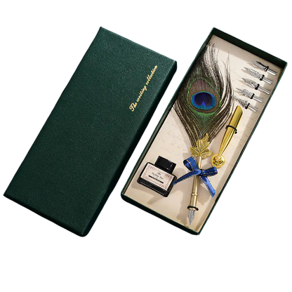 Vintage Feather Pen Set