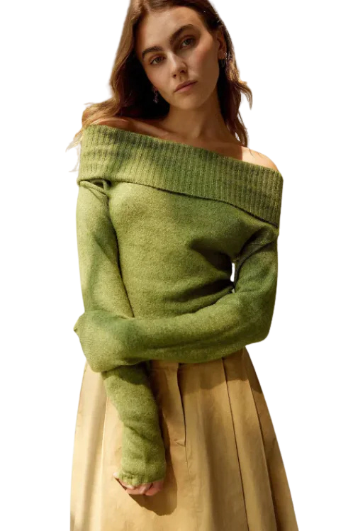 Elegant Off-Shoulder Lapel Top