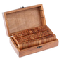 Vintage Letter Stamps with Lockable Wooden Box