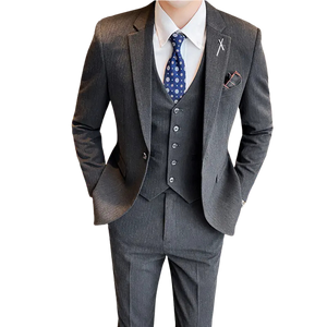 Men's Slim Fit Business Suit 3-Piece Set