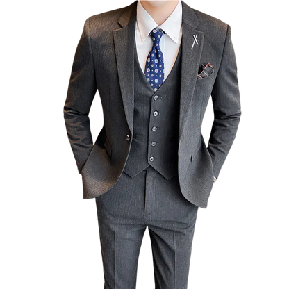 Men's Slim Fit Business Suit 3-Piece Set
