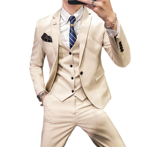Slim Fit One-Button Business Three-Piece Suit