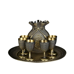 Creative Vintage Baijiu Set with Metal Decor