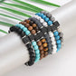 Men's Colorful Lava Stone Bracelet with Marble Beads