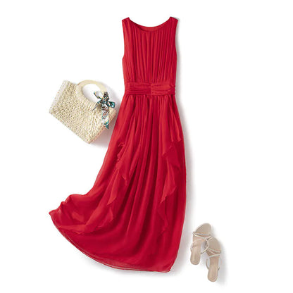 Silk Vest Long Skirt with Elegant Design