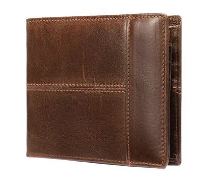 Leather Wallet with Patchwork