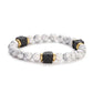 Men's Colorful Lava Stone Bracelet with Marble Beads