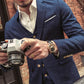 Men's Slim Fit Plaid Three-Piece Suit