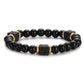 Men's Colorful Lava Stone Bracelet with Marble Beads