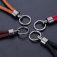 Vintage Handcrafted Metal Keychain with Rope Accents