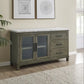White Marble Top Server - Dark Brown