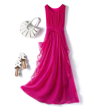 Silk Vest Long Skirt with Elegant Design