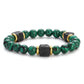 Men's Colorful Lava Stone Bracelet with Marble Beads
