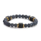 Men's Colorful Lava Stone Bracelet with Marble Beads