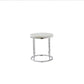 White Marble Top Round End - White