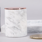 Marble Candle Holder with Rose Gold and Brass Accent