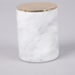 Marble Candle Holder with Rose Gold and Brass Accent