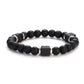 Men's Colorful Lava Stone Bracelet with Marble Beads