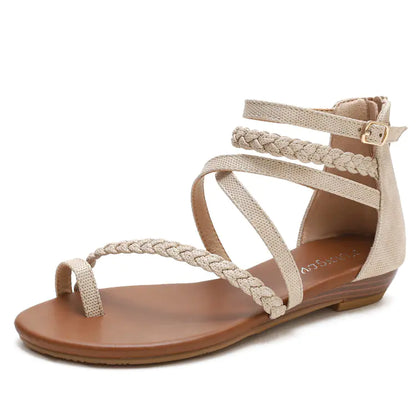 Womens Wedge Sandals with Matching Skirt and Roman Style