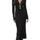 Women's Polo Collar Knitted Long Sleeve Dress