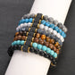 Men's Colorful Lava Stone Bracelet with Marble Beads
