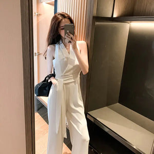 Women's Wide Leg Pants Overalls Suit