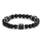 Men's Colorful Lava Stone Bracelet with Marble Beads