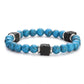 Men's Colorful Lava Stone Bracelet with Marble Beads