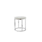 White Marble Top Round End - White