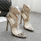 Transparent Strap High Heels with Elastic Bands