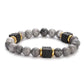 Men's Colorful Lava Stone Bracelet with Marble Beads