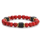 Men's Colorful Lava Stone Bracelet with Marble Beads