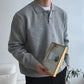 Vintage Polo Collar Buttoned Sweater for Men