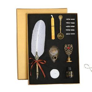 Vintage Feather Pen Set
