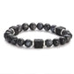 Men's Colorful Lava Stone Bracelet with Marble Beads