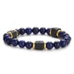 Men's Colorful Lava Stone Bracelet with Marble Beads
