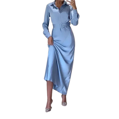 Mercerizing Polo Collar Dress