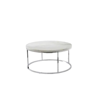 White Marble Top Round - White