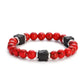 Men's Colorful Lava Stone Bracelet with Marble Beads