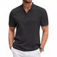 Cotton And Linen Stripes Polo Shirt