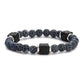 Men's Colorful Lava Stone Bracelet with Marble Beads