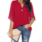 Elegant Casual V-neck Chiffon Shirt for Women