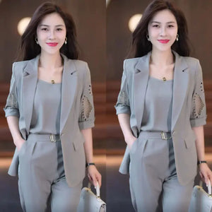 Women's Three-Piece Suit with Harem Pants