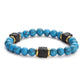 Men's Colorful Lava Stone Bracelet with Marble Beads