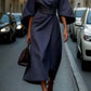 Loose Batwing Sleeve Dress Fashion Waist-tighted Solid Color Elegant Dresses For Women Clothing