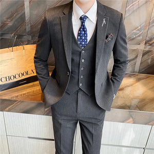 Men's Slim Fit Business Suit 3-Piece Set