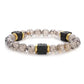 Men's Colorful Lava Stone Bracelet with Marble Beads