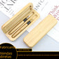 Bamboo Pen Box with Gel and Ballpoint Pens