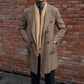 Men's Houndstooth Double-Breasted Long Polo Coat