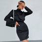 French Satin Waist Dress with Back Detail